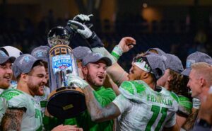 Oregon Ducks coach Dan Lanning was ready to run through a damn wall after beating Ohio State...see more