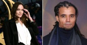 Angelina Jolie steps out with rapper 'boyfriend' Akala, twinning at the London Film Festival....see more