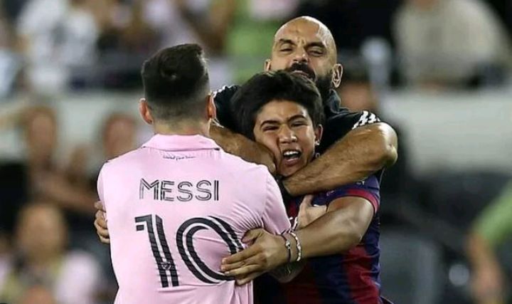 Breaking News: Lionel Messi’s bodyguard stuns with his unbelievable speed as he darts to stop pitch invader...see more