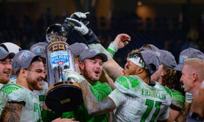 Oregon Ducks coach Dan Lanning was ready to run through a damn wall after beating Ohio State...see more