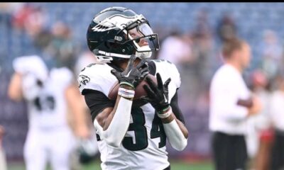 Eagles CB Isaiah Rodgers unveils a pair of Kelly Green Nike Diamond Turf 96 TD for Week 9