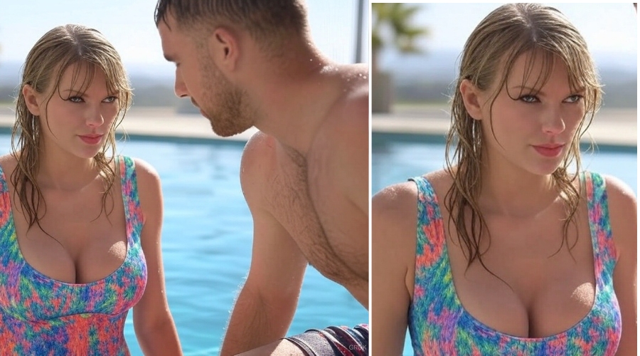 Travis Kelce can’t keep his eyes off Taylor Swift’s sizzling figure