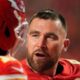 Emotional moment as Travis Kelce bursts into tears on the field after Chiefs’ loss to the Houston Texans, vowing it will be his last time on the field this season.